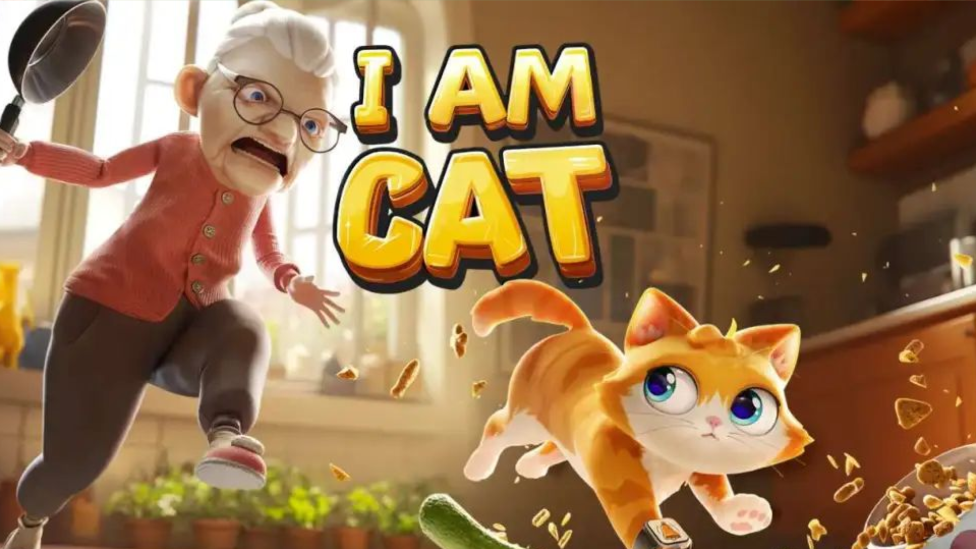 我是猫游戏宣传图，展示游戏战斗场景和角色