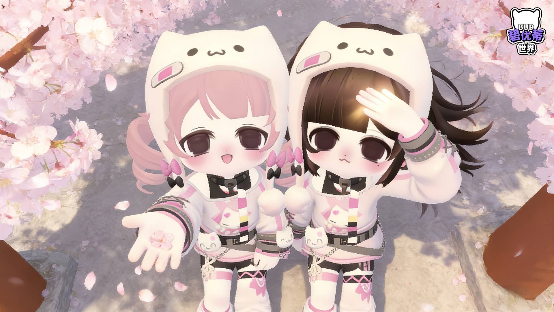 碧优蒂的世界游戏宣传图，展示游戏战斗场景和角色