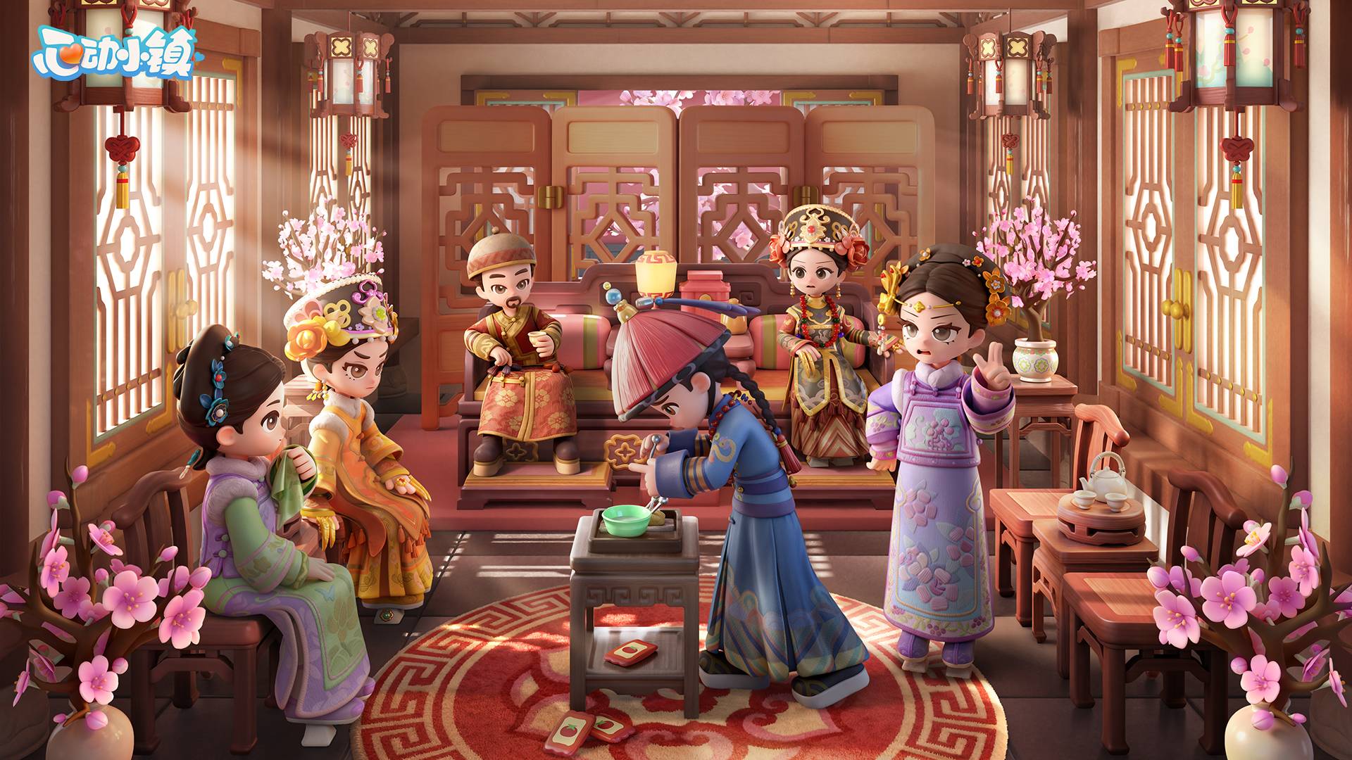 心动小镇游戏宣传图，展示游戏战斗场景和角色