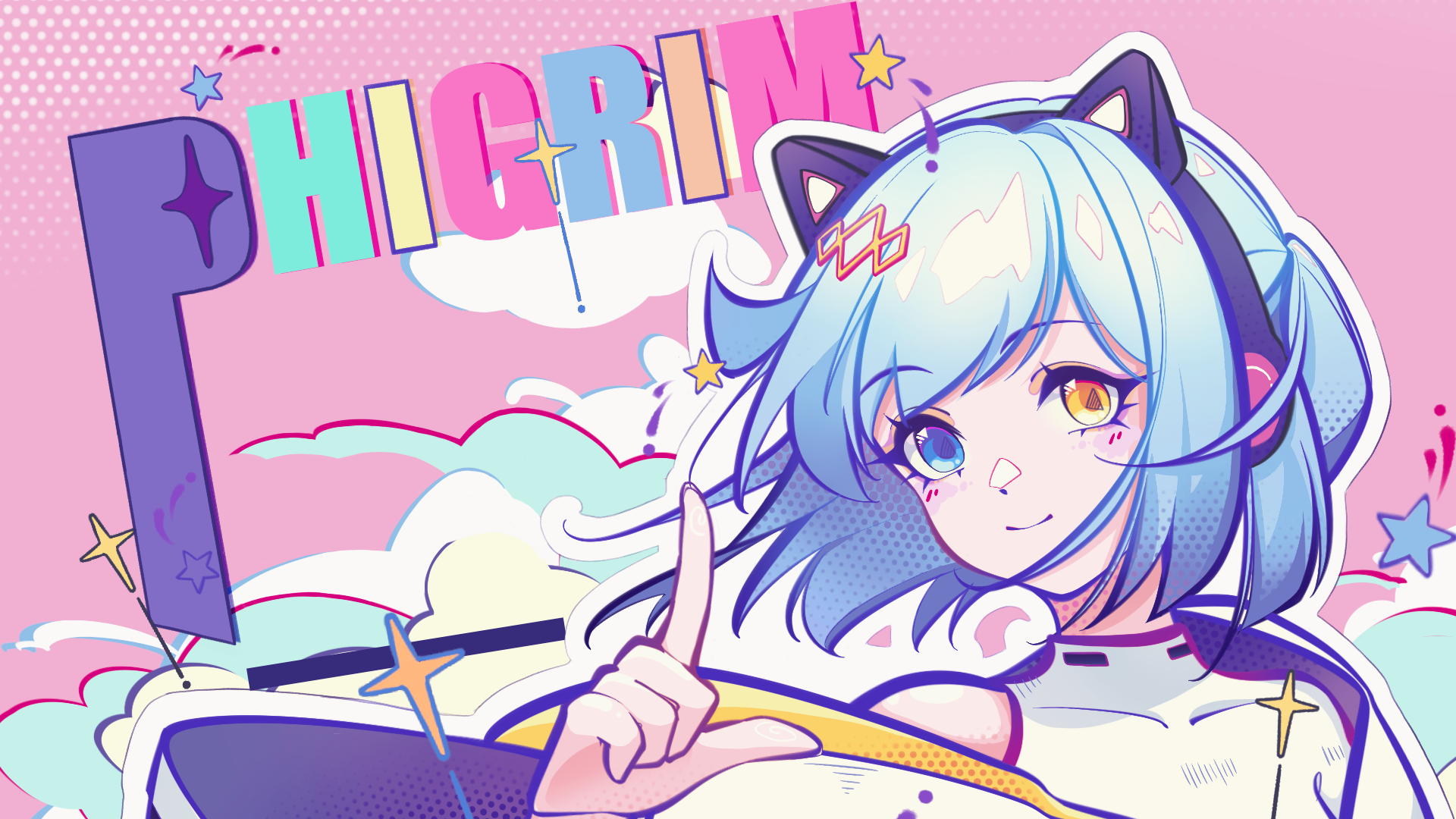 Phigrim游戏宣传图，展示游戏战斗场景和角色