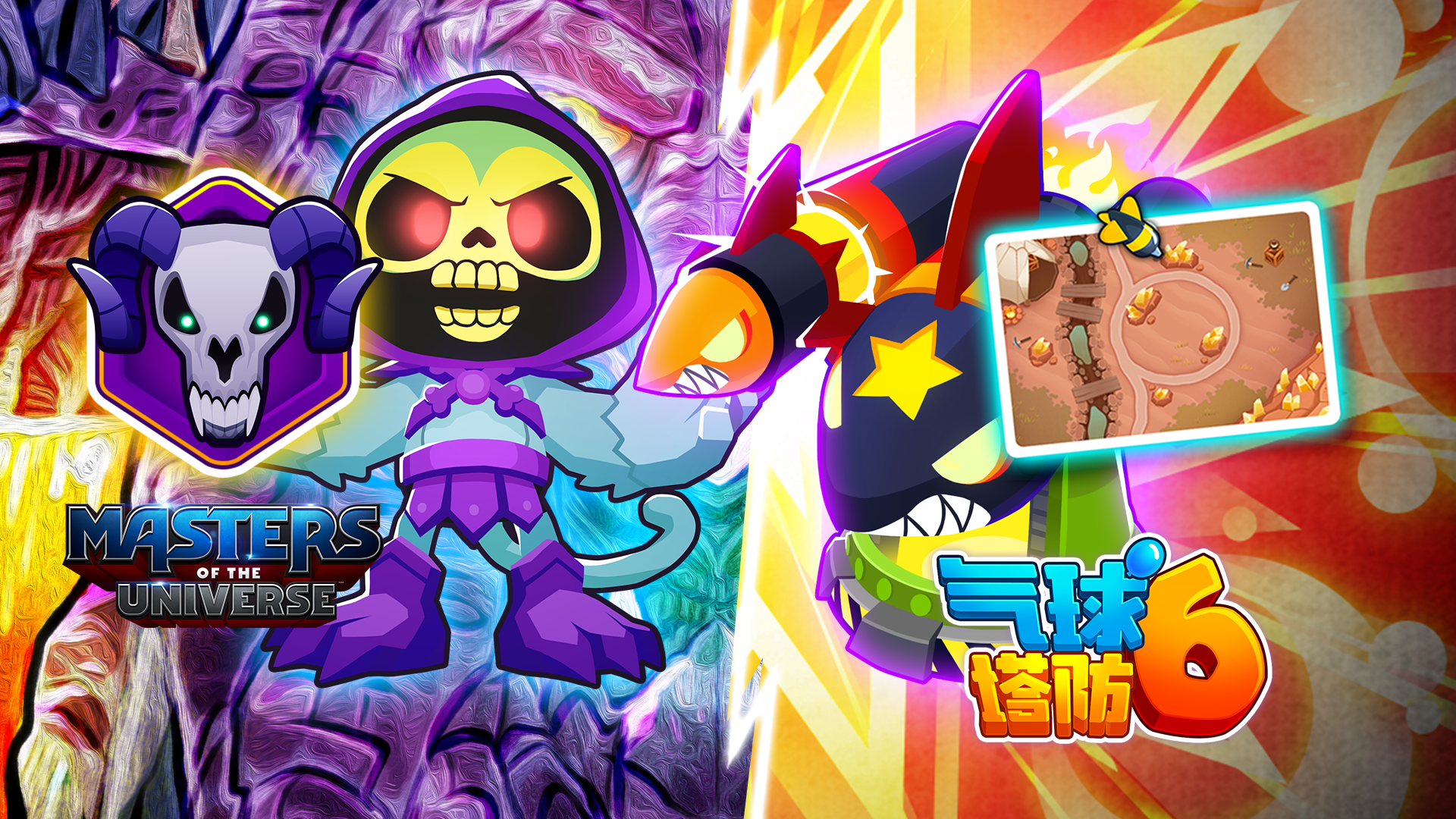 气球塔防6游戏宣传图，展示游戏战斗场景和角色