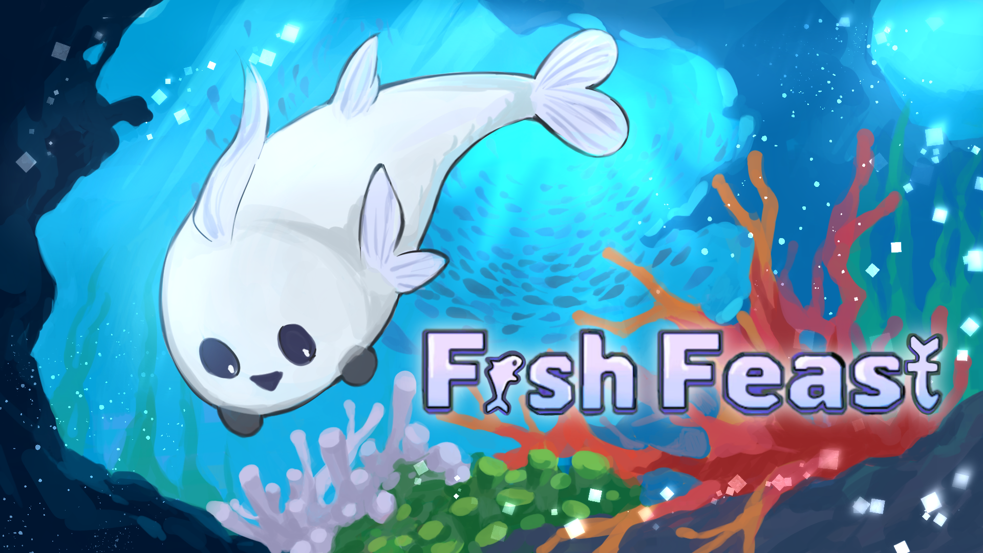 FishFeast游戏宣传图，展示游戏战斗场景和角色