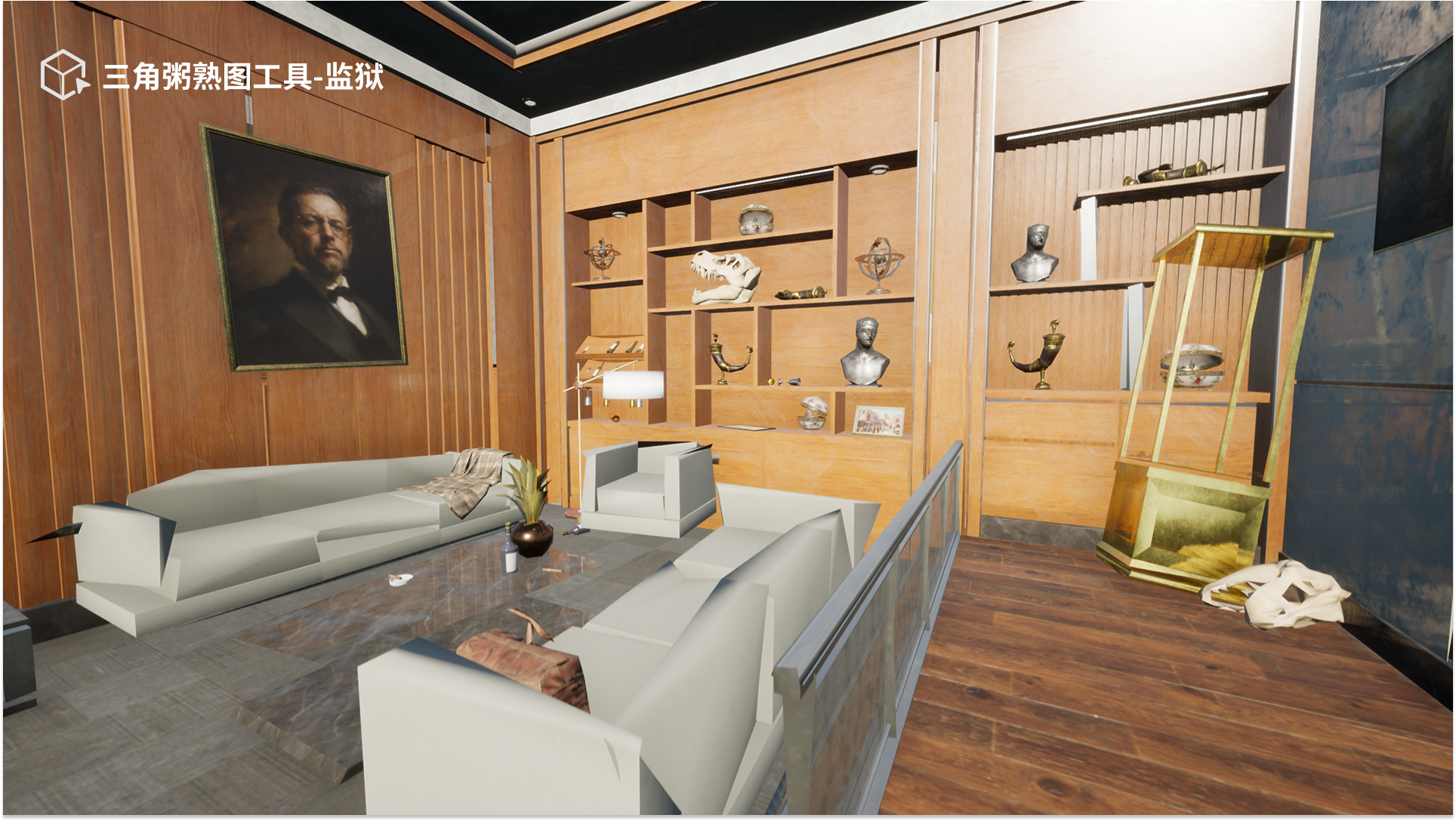 三角粥熟图工具-监狱游戏宣传图，展示游戏战斗场景和角色