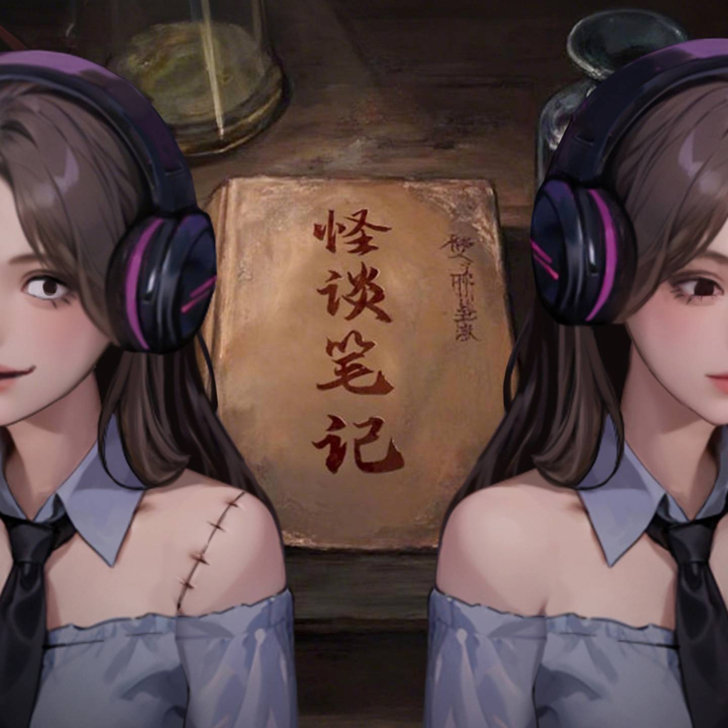 我的怪谈笔记游戏宣传图，展示游戏战斗场景和角色