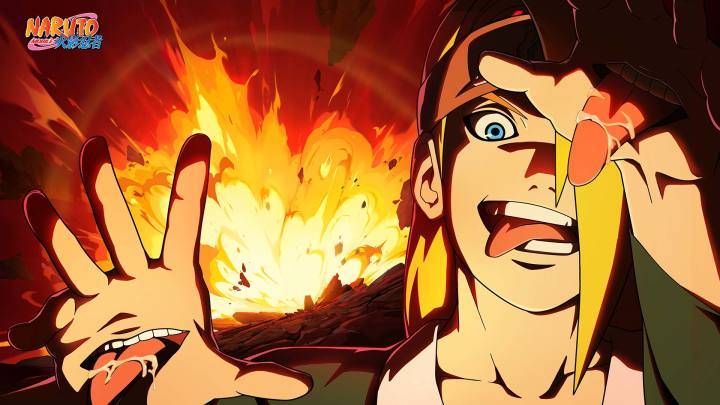 火影忍者游戏宣传图，展示游戏战斗场景和角色