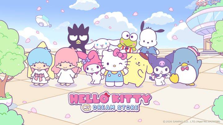 Hello Kitty My Dream Store（测试版）游戏宣传图，展示游戏战斗场景和角色
