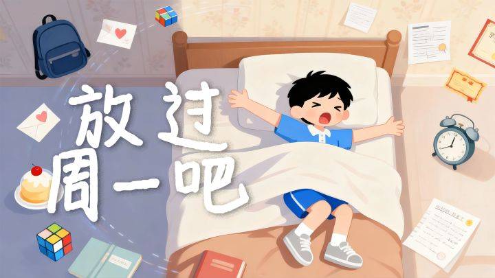 放过周一吧游戏宣传图，展示游戏战斗场景和角色