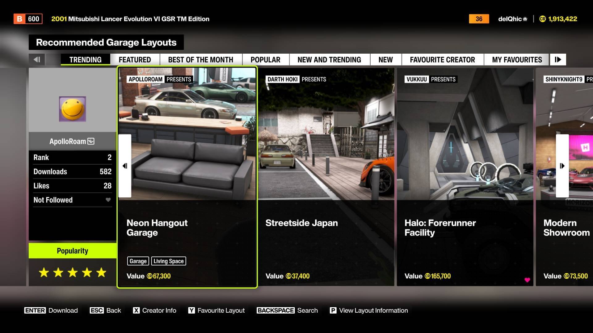 《Forza Horizon》社区车库浏览界面截图