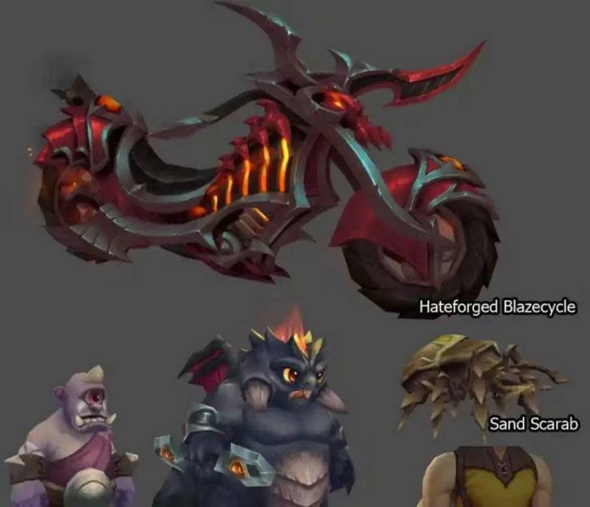 魔兽世界仇铸炽火摩托坐骑概念图