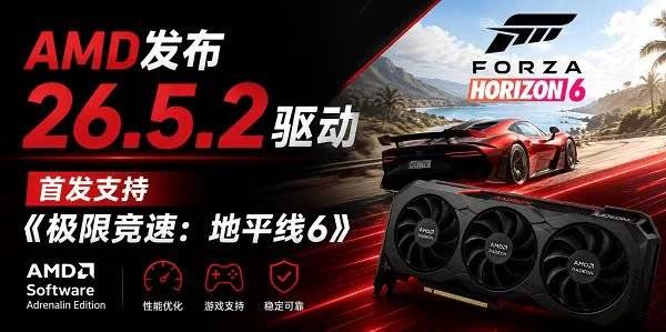 AMD 26.5.2版本地平线6专属驱动宣传图