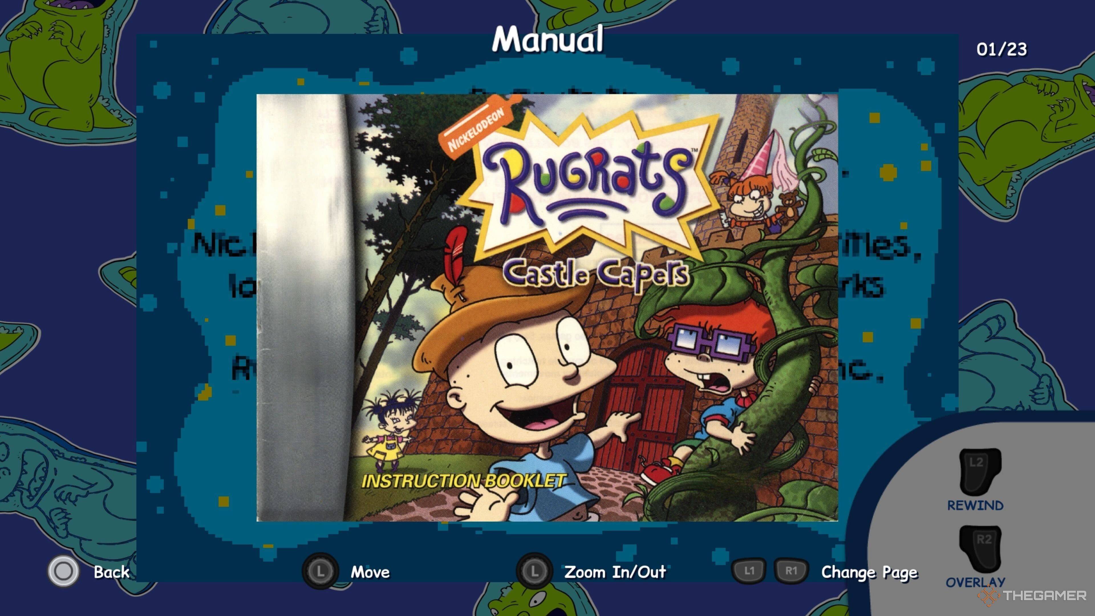 《Rugrats》复古合集内置数字说明书界面截图