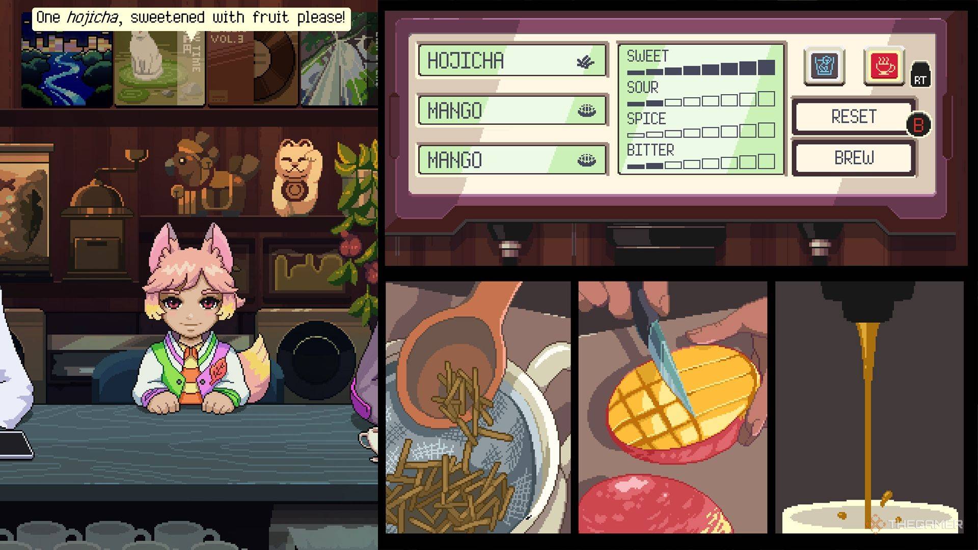 Coffee Talk Tokyo调制饮品界面截图