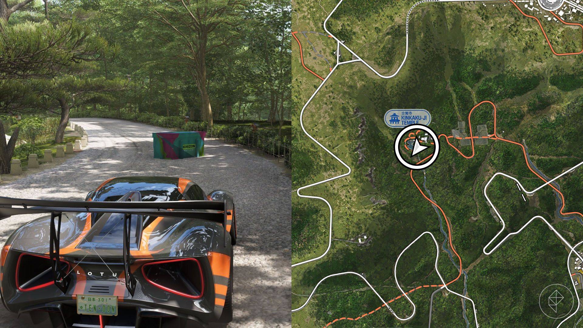 Forza Horizon 6金阁寺位置参考图