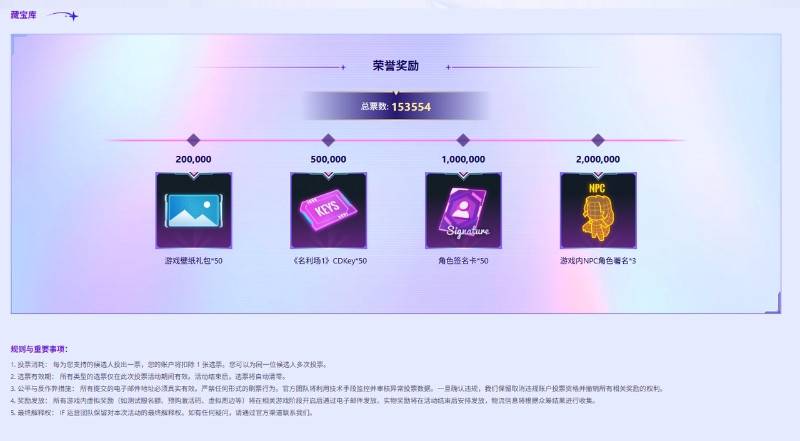 《名利场2》选角投票总票数进度界面