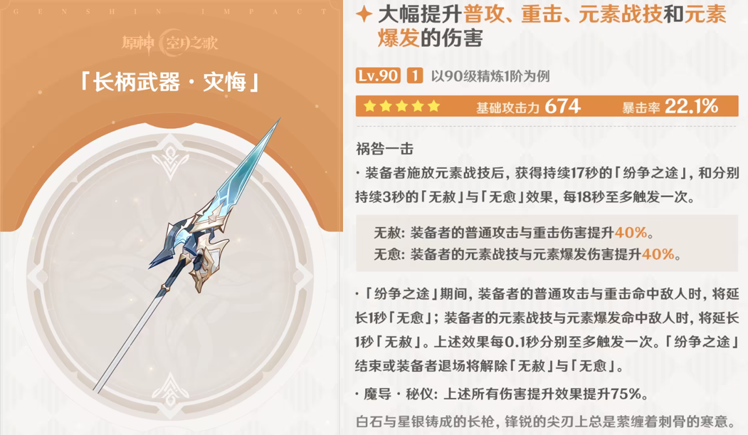 原神洛恩专武灾悔90级属性面板图