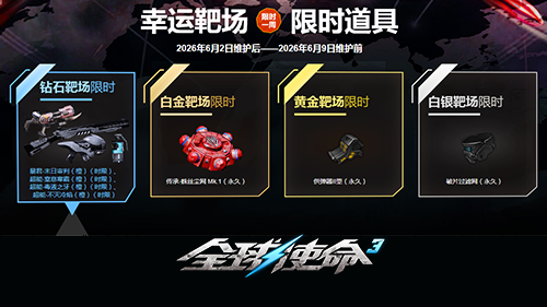 《全球使命3》幸运靶场各档位奖励一览