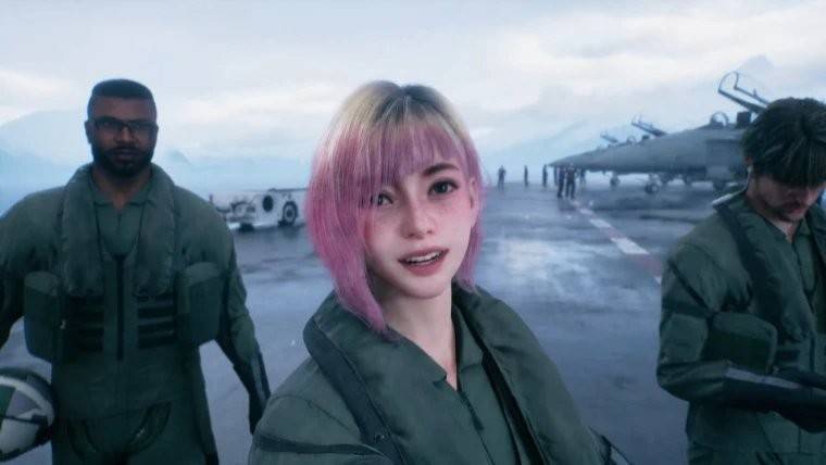《皇牌空战》系列粉色头发女飞行员塔莎CG图