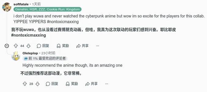玩家热议鸣潮边缘行者联动评论截图