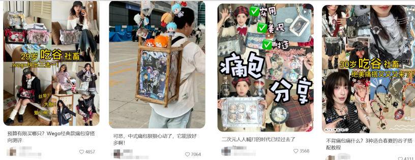社交媒体用户分享日常痛包穿搭内容