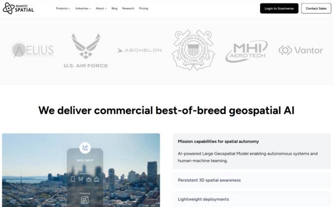 Niantic Spatial官网合作方展示截图