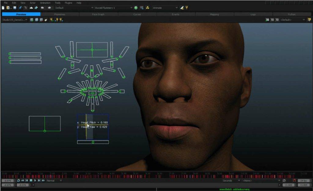 FaceFX音素驱动口型同步工作界面