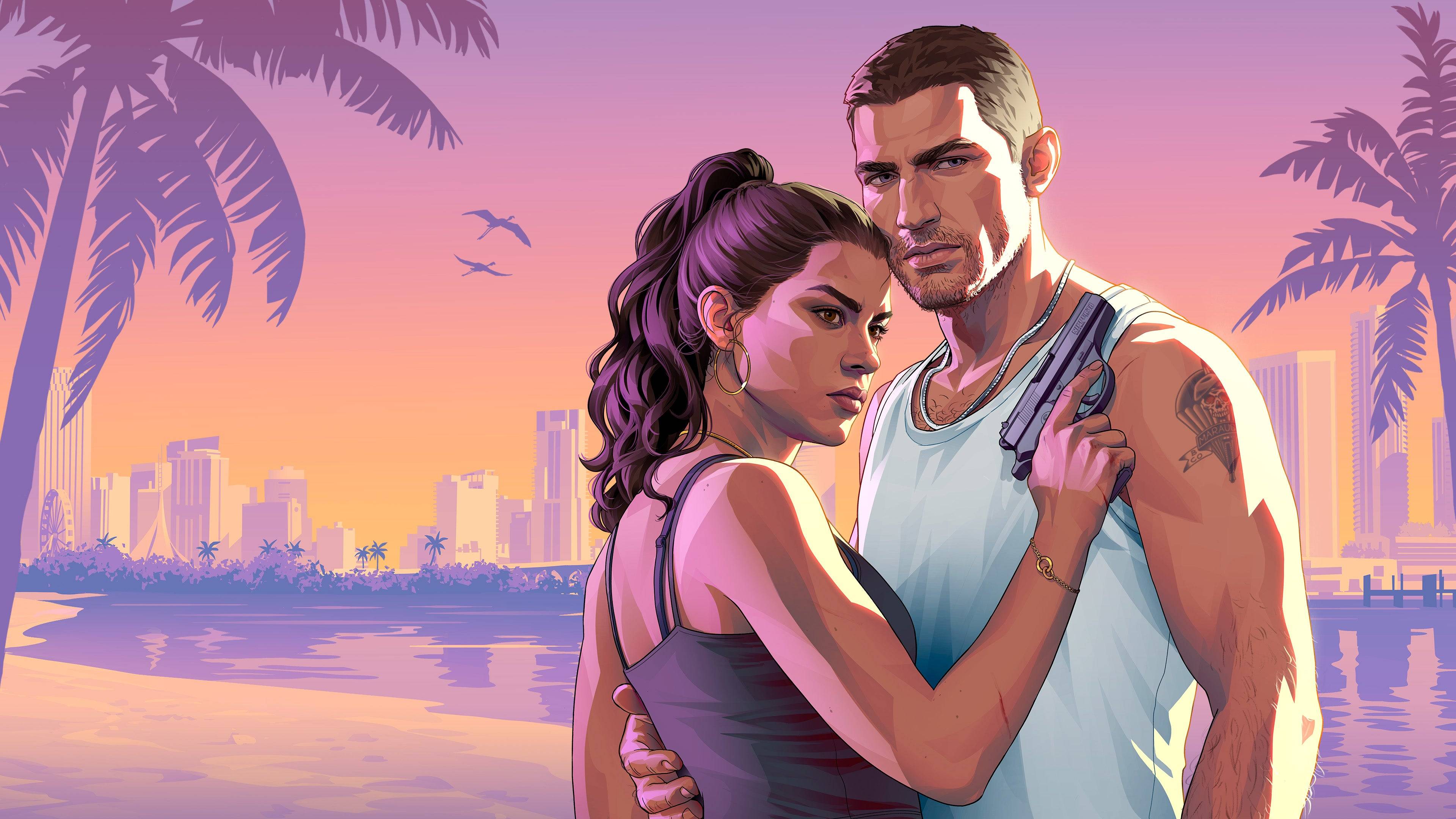 GTA6同人概念插画 热带都市危险情侣