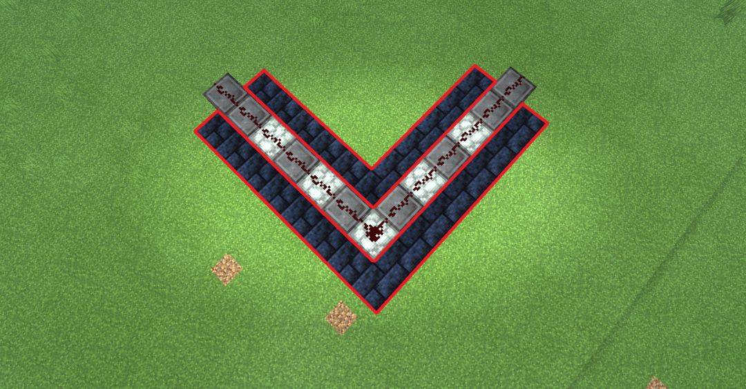 我的世界全自动岩浆门V形红石电路结构