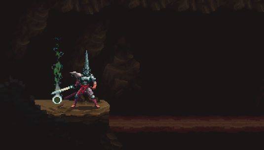 神之亵渎洞穴战斗像素游戏场景