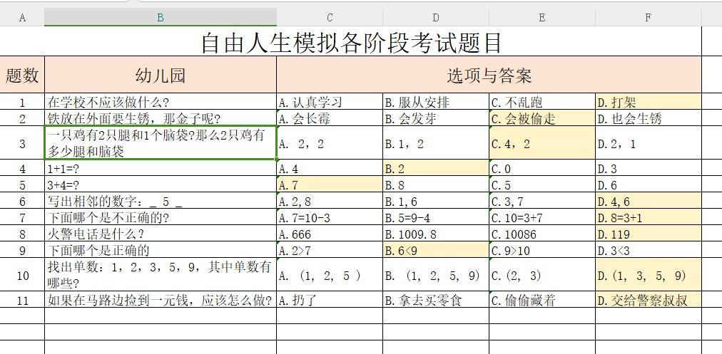 自由人生模拟各阶段考题揭秘及查询途径