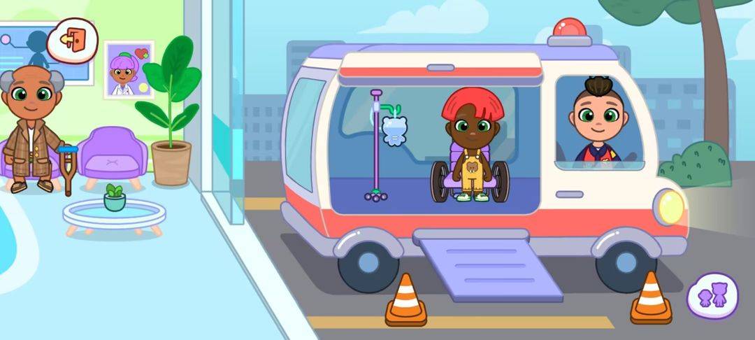 汤姆猫小镇医院接待处与救护车区场景