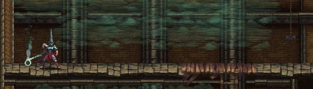 打机关打开闸门的场景