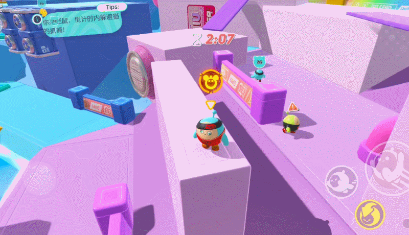 蛋仔派对老鼠躲避猫咪动态画面