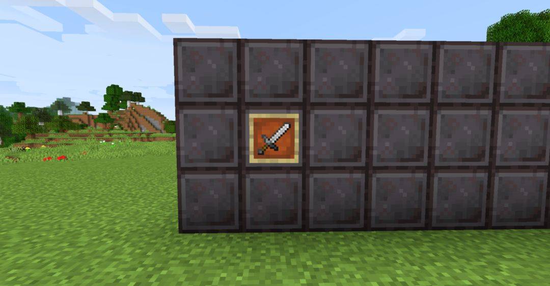 展示框背面放置方块和比较器