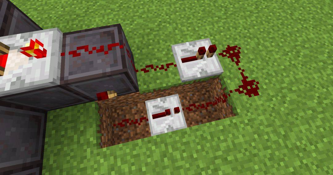 连接红石粉和中继器