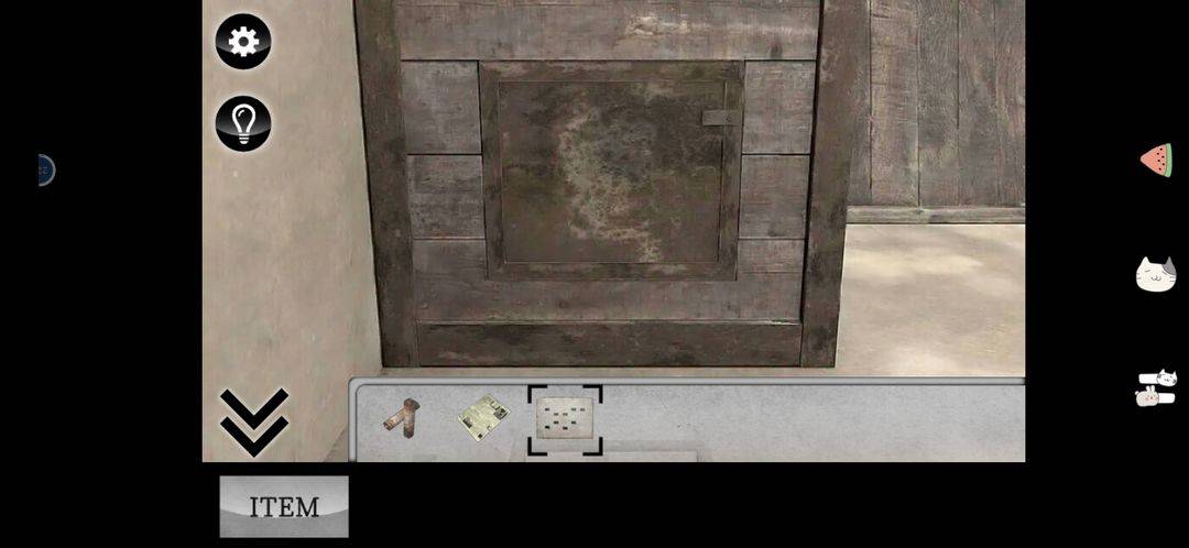 解谜游戏老旧木门的探索场景