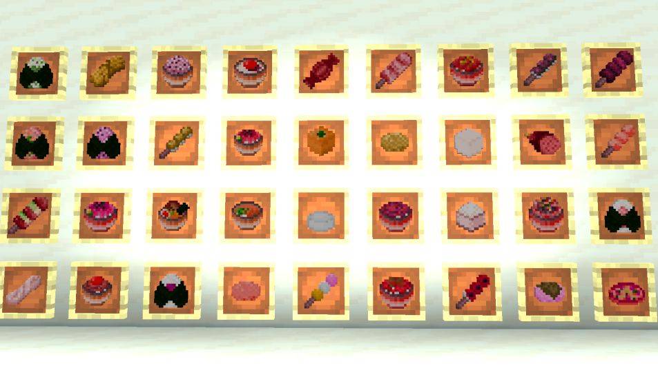 我的世界和风组件食品图标展示